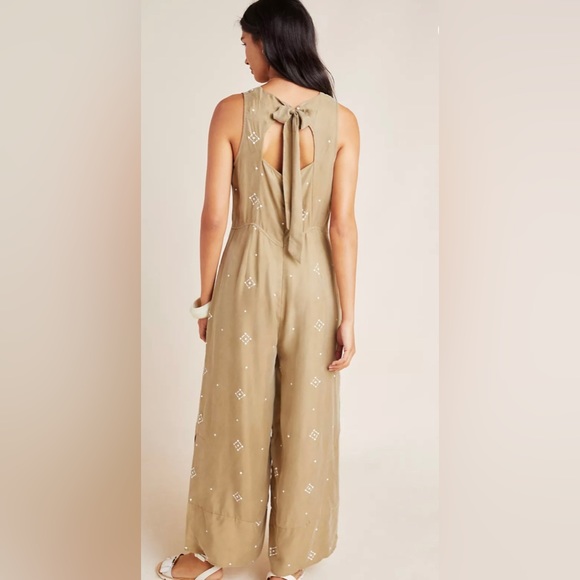 Anthropologie Sancia Carmela Wide-Leg Jumpsuit Pockets Boho Size L Womens - Picture 3 of 11